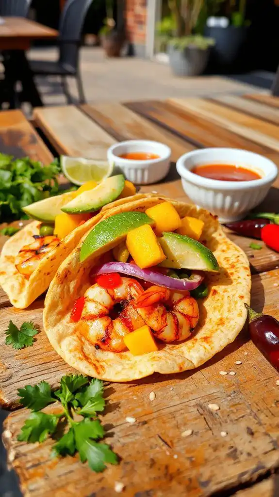 shrimp tacos with mango