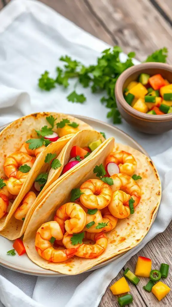 shrimp tacos with mango