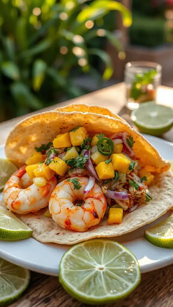 shrimp tacos with mango