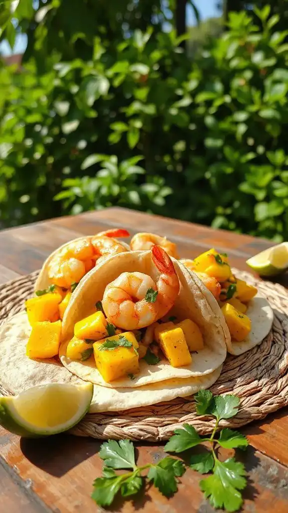 shrimp tacos with mango