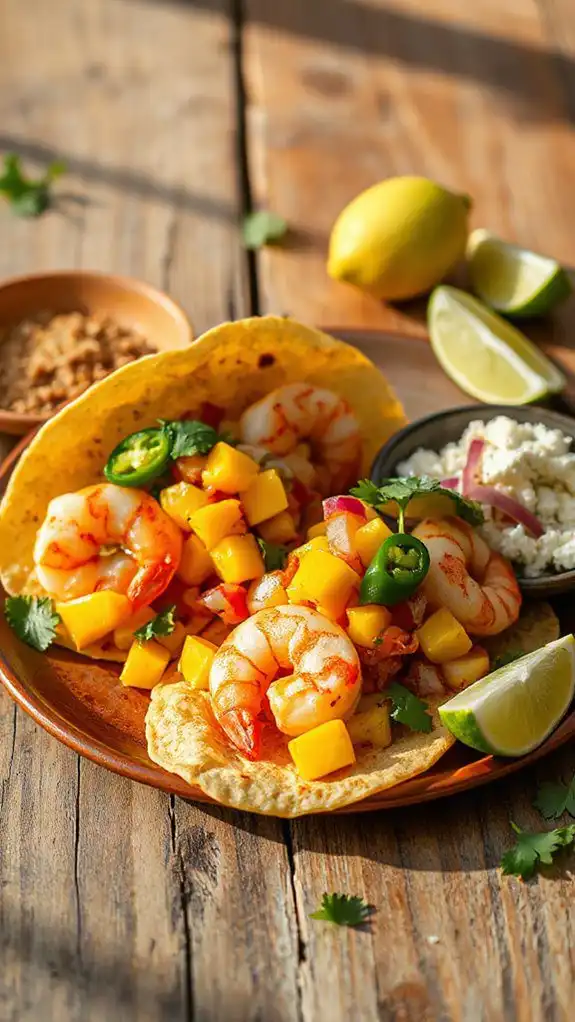 shrimp tacos with mango