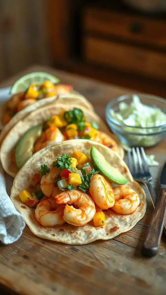 shrimp tacos with mango salsa