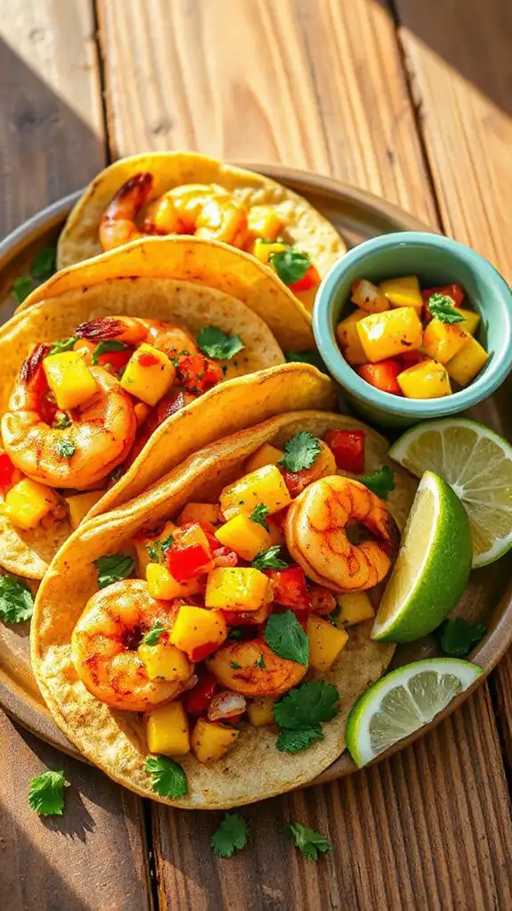 shrimp tacos with mango salsa