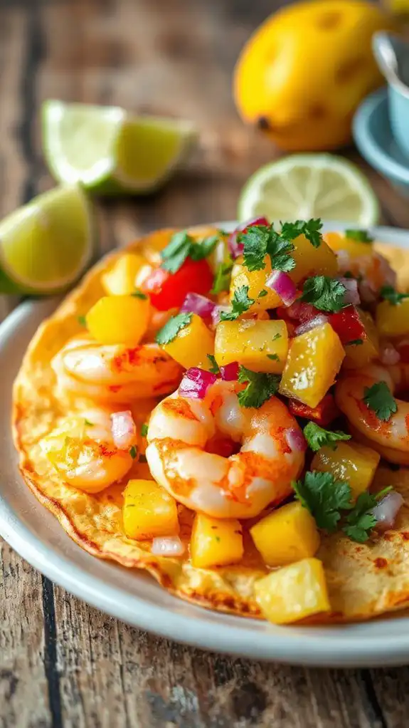 shrimp tacos with salsa
