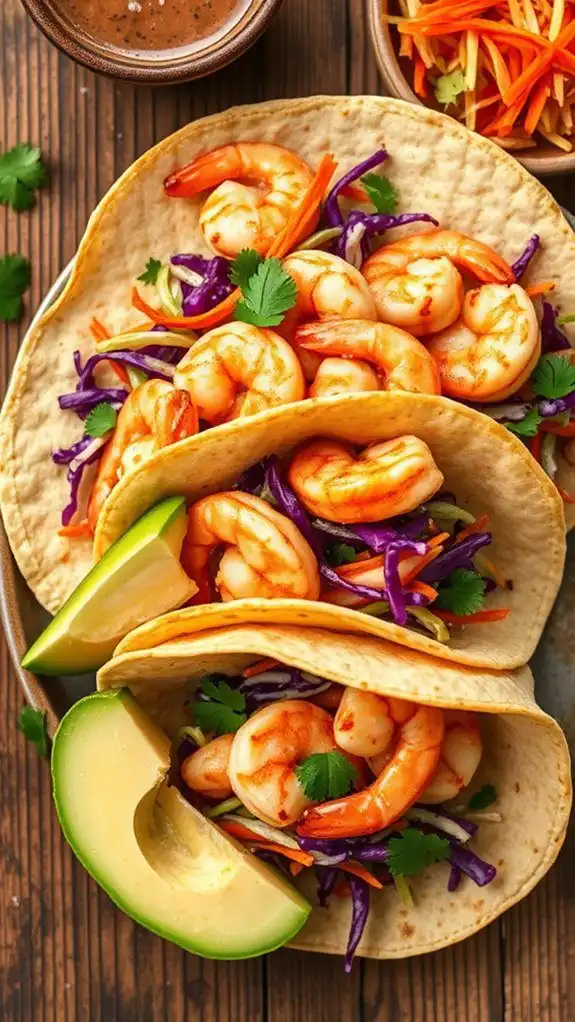 shrimp tacos with slaw