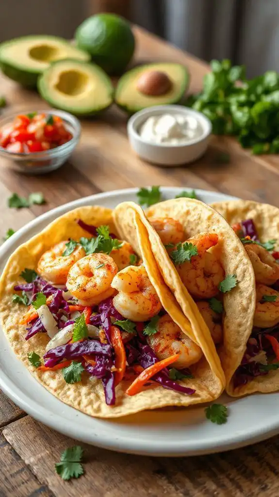 shrimp tacos with slaw