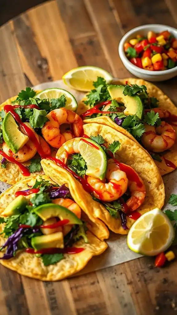 shrimp tacos with slaw