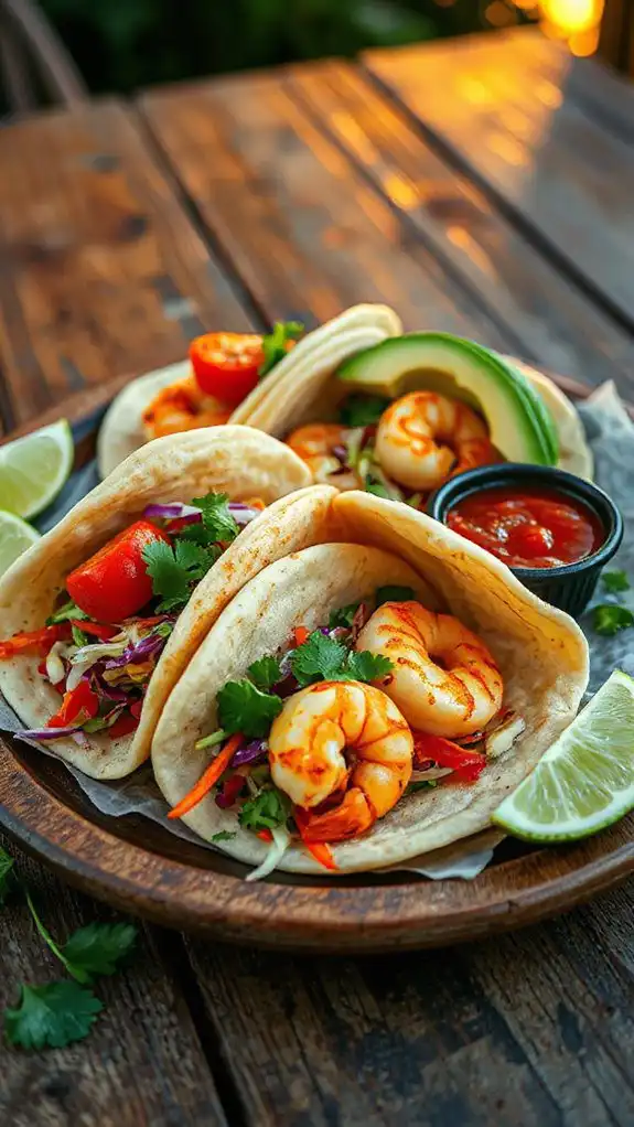 shrimp tacos with slaw
