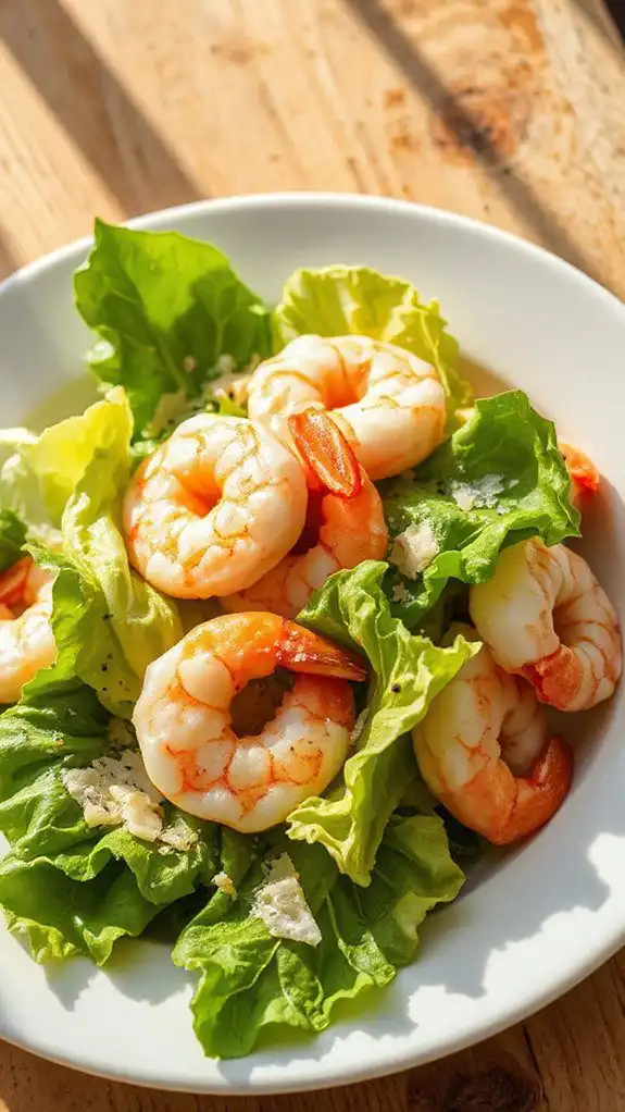 shrimp topped caesar salad