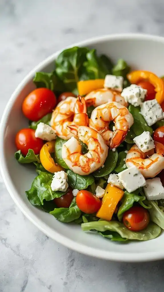 shrimp topped greek salad