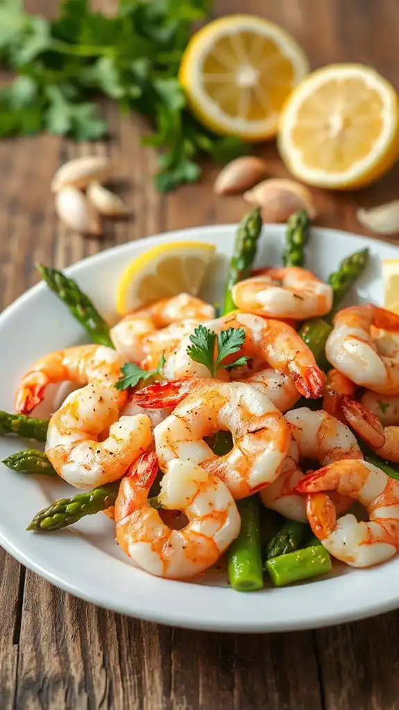 shrimp with garlic asparagus