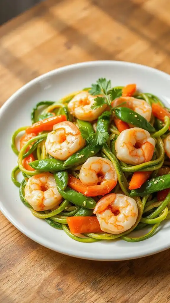 shrimp zucchini noodle stir fry