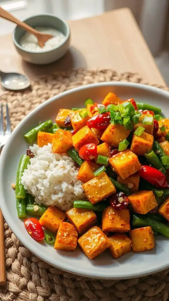 sichuan style spicy tofu dish