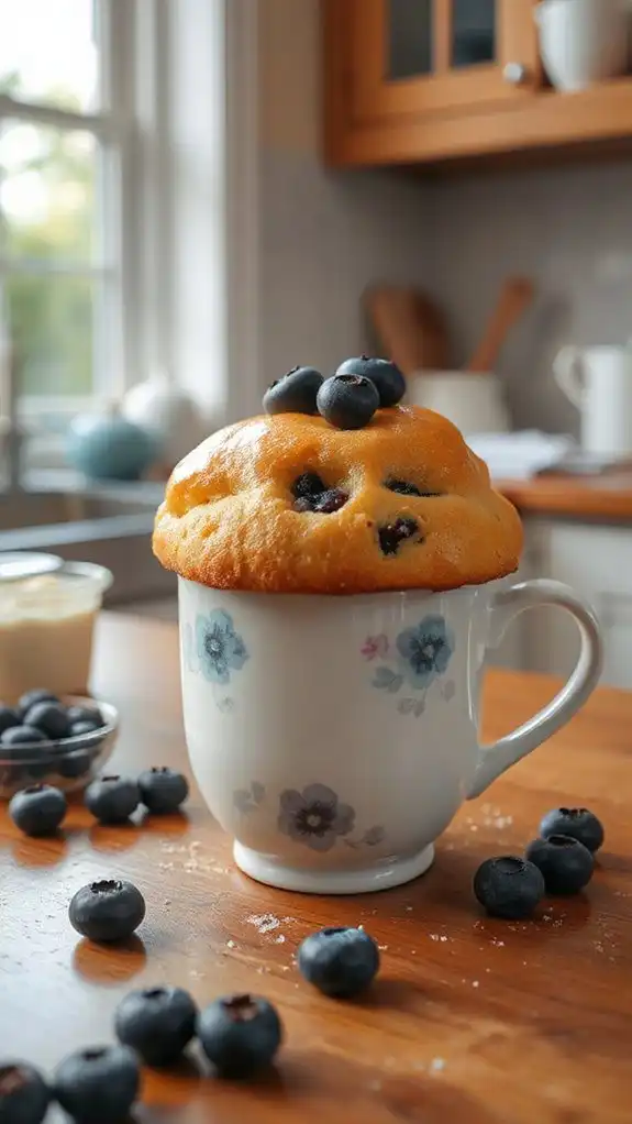 simple blueberry mug cake