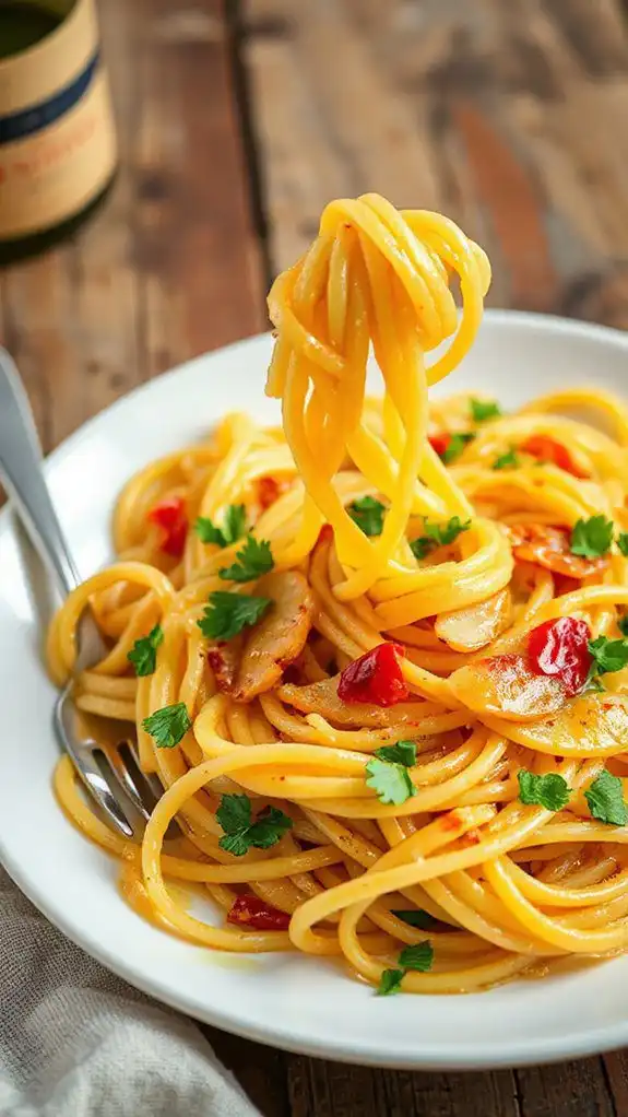 simple garlic oil pasta