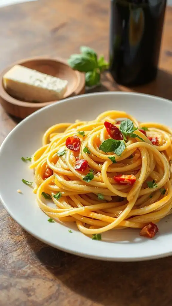 simple garlic olive pasta