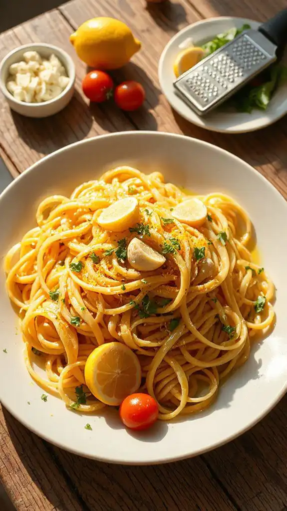 simple lemon garlic pasta