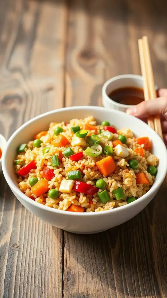 simple stir fried vegetable rice