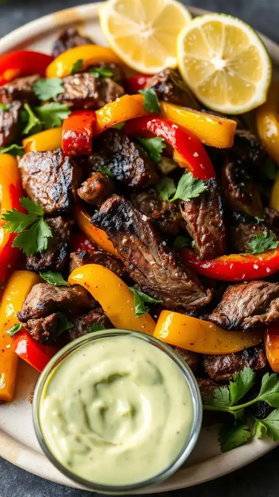 sizzling beef and peppers