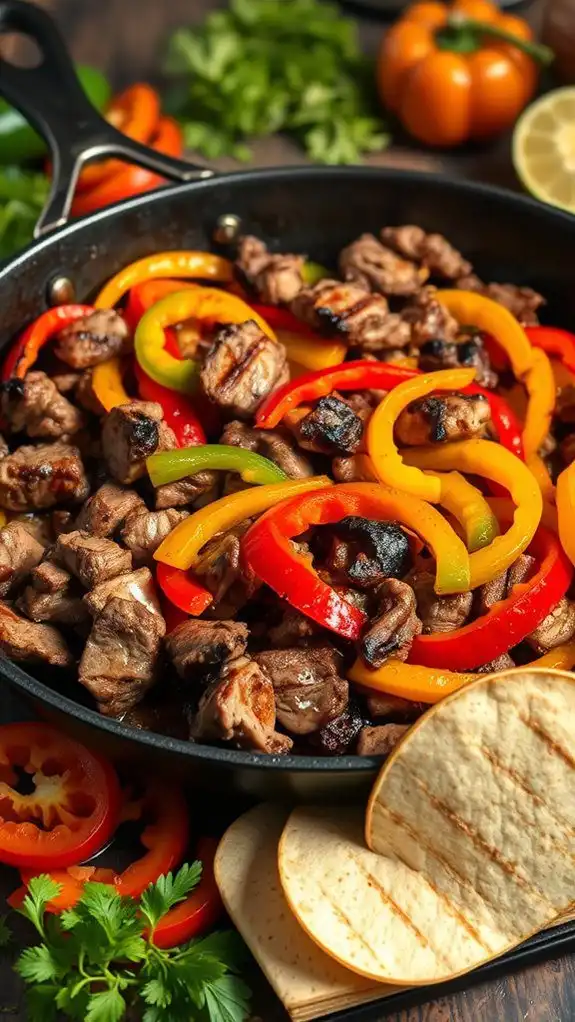 sizzling bell pepper fajitas