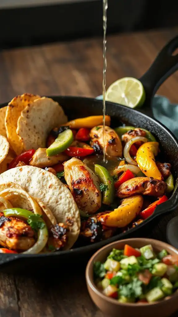sizzling skillet chicken fajitas