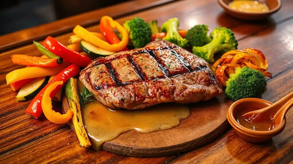 sizzling steak and vegetables sizzling steak and vegetables