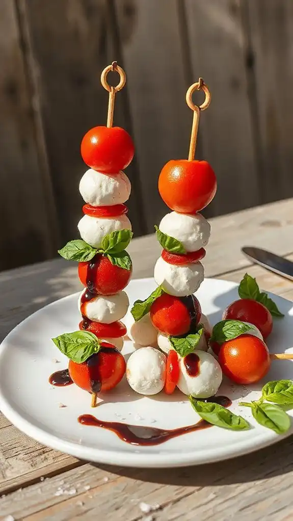skewered fresh mozzarella bites skewered fresh mozzarella bites