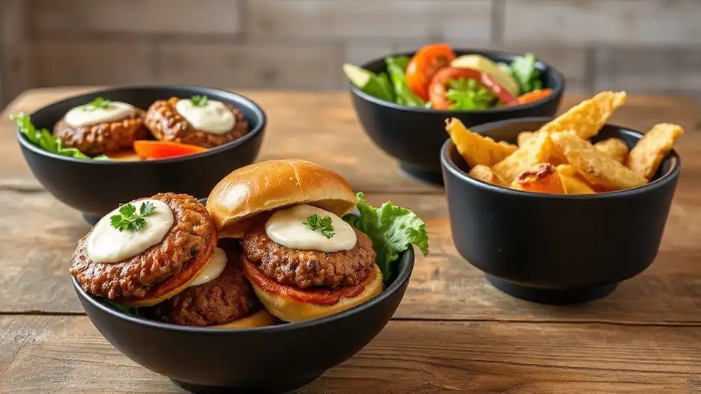 sliders served in bowl