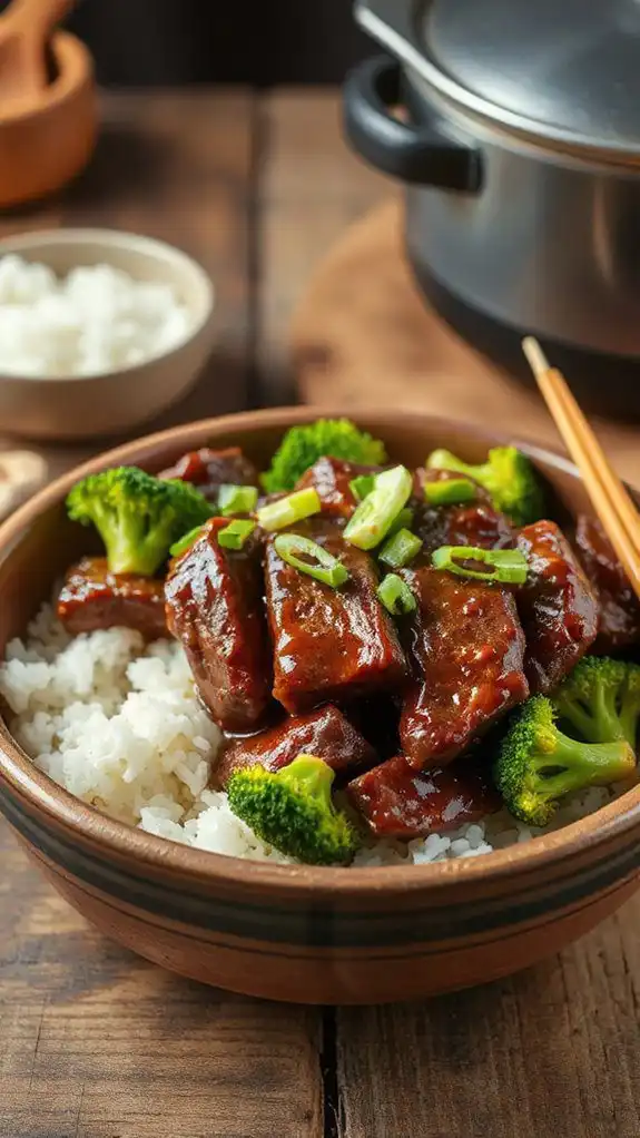 slow cooked beef with broccoli