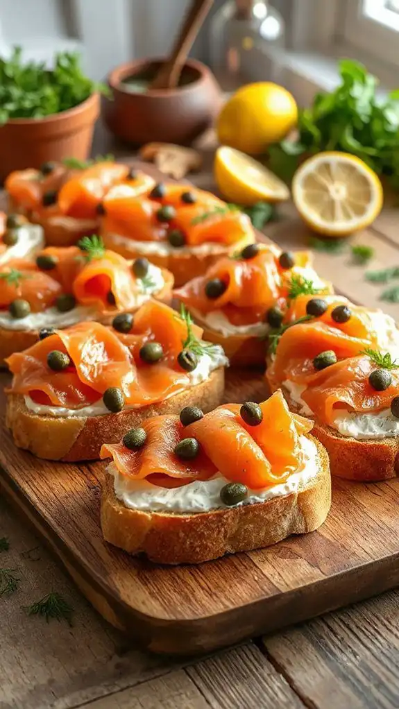 smoked salmon cream cheese bruschetta