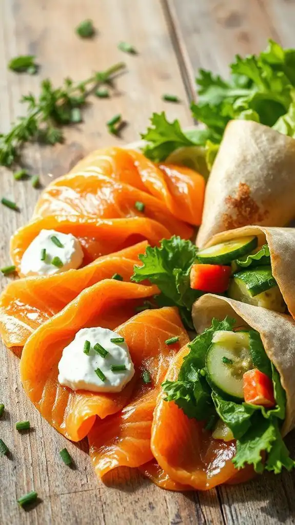 smoked salmon cream cheese wraps