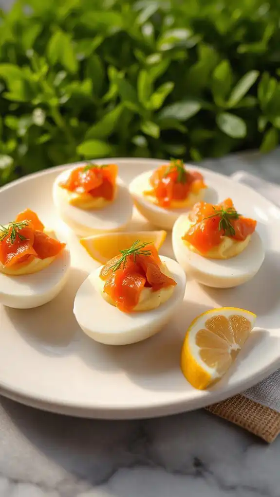 smoked salmon dill deviled eggs