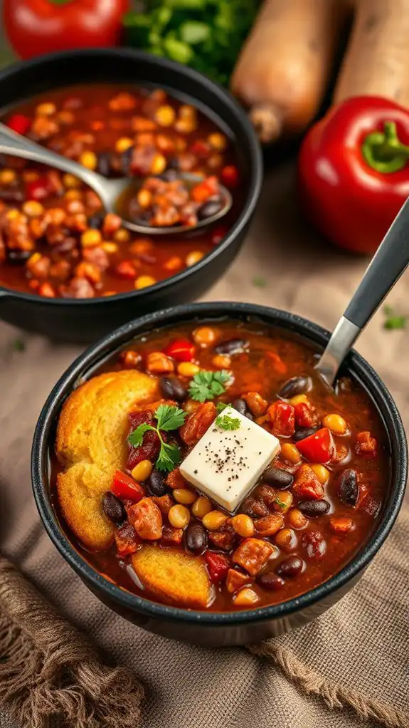 smoky chili with cornbread