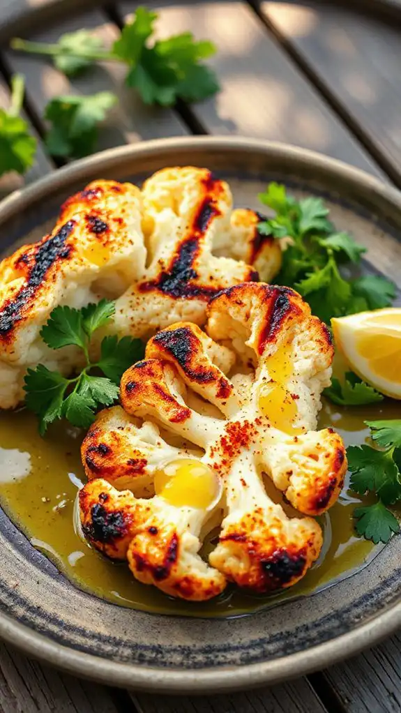 smoky grilled cauliflower steaks smoky grilled cauliflower steaks