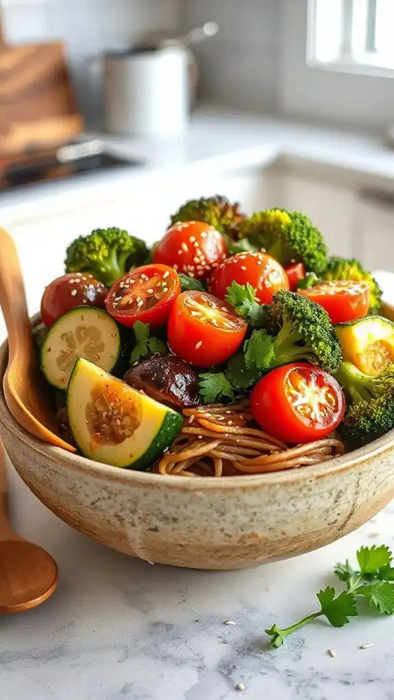 soba noodle vegetable salad