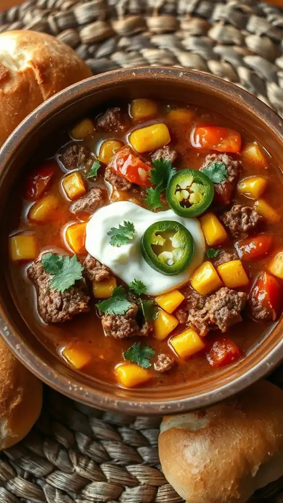 southwest style hamburger soup