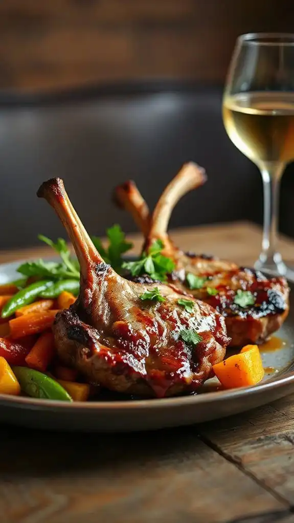 soy lavender honey lamb chops
