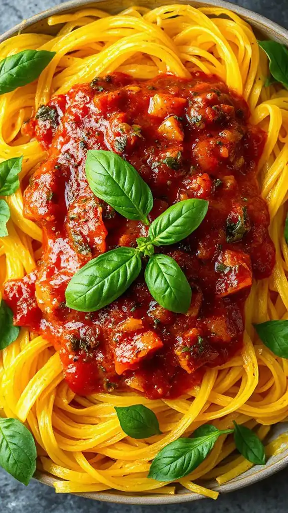 spaghetti squash marinara dish