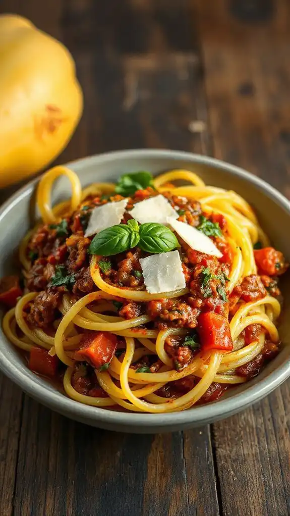 spaghetti squash with bolognese