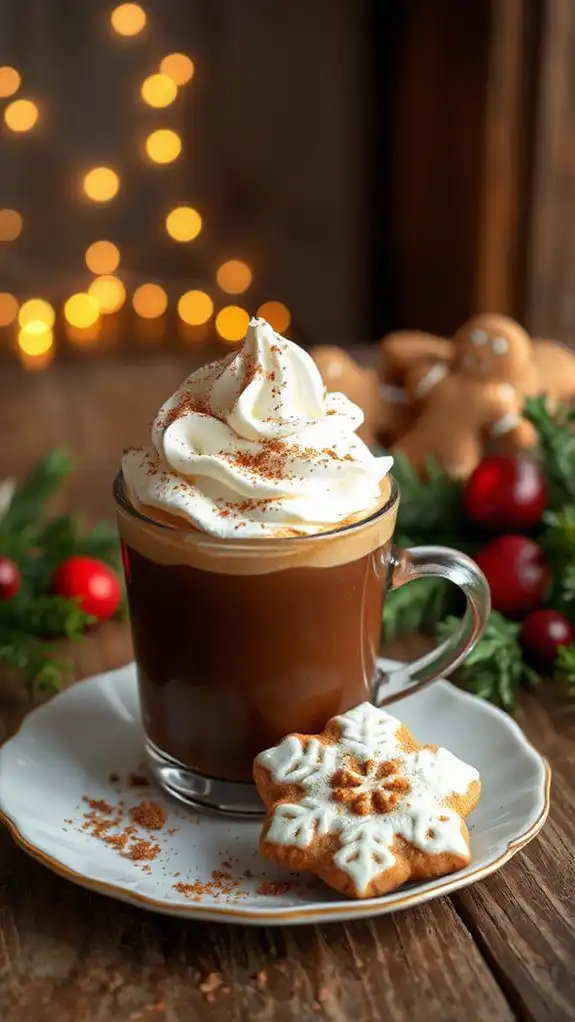spiced coffee with cookies