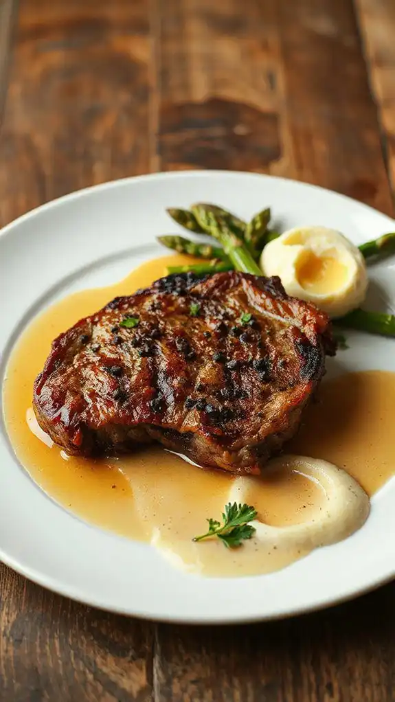 spiced steak with brandy sauce