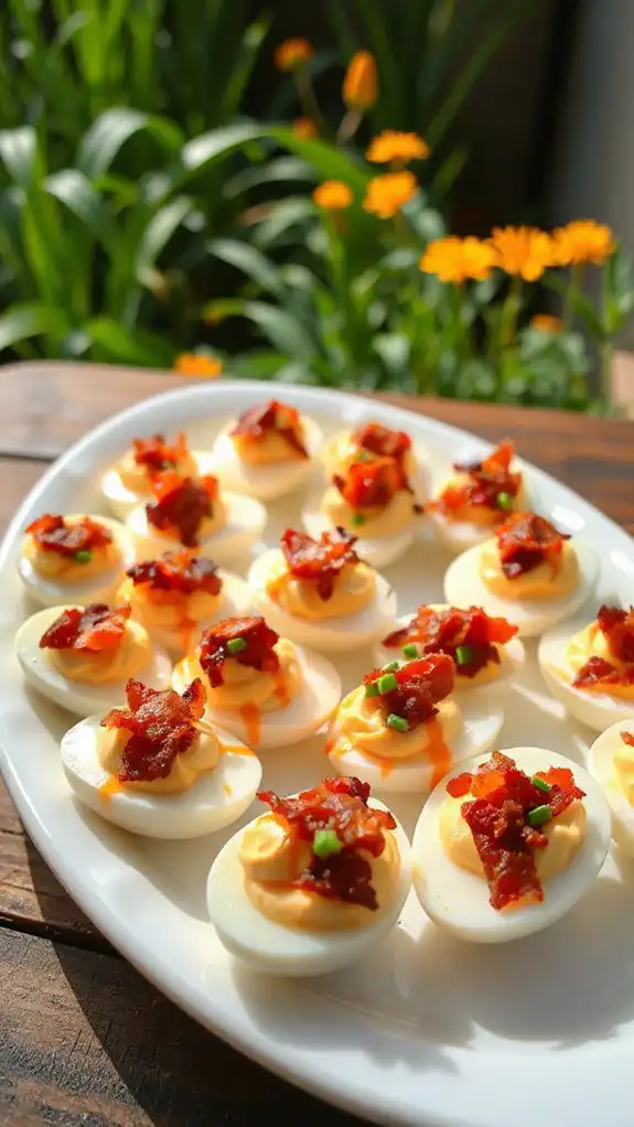 spicy bacon deviled eggs