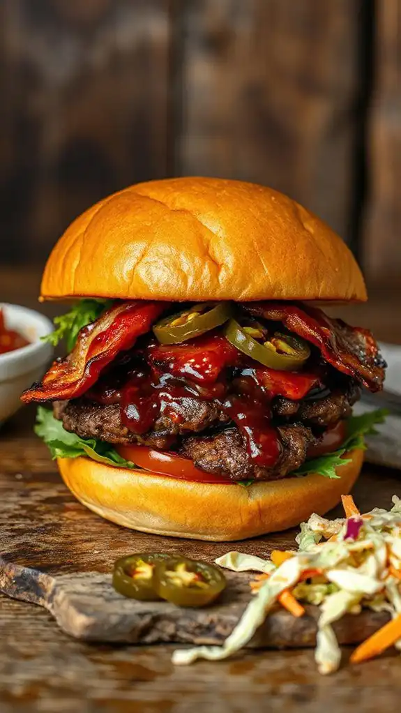 spicy bacon packed burger creation