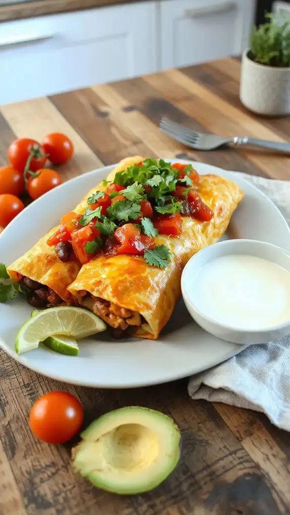 spicy black bean enchiladas