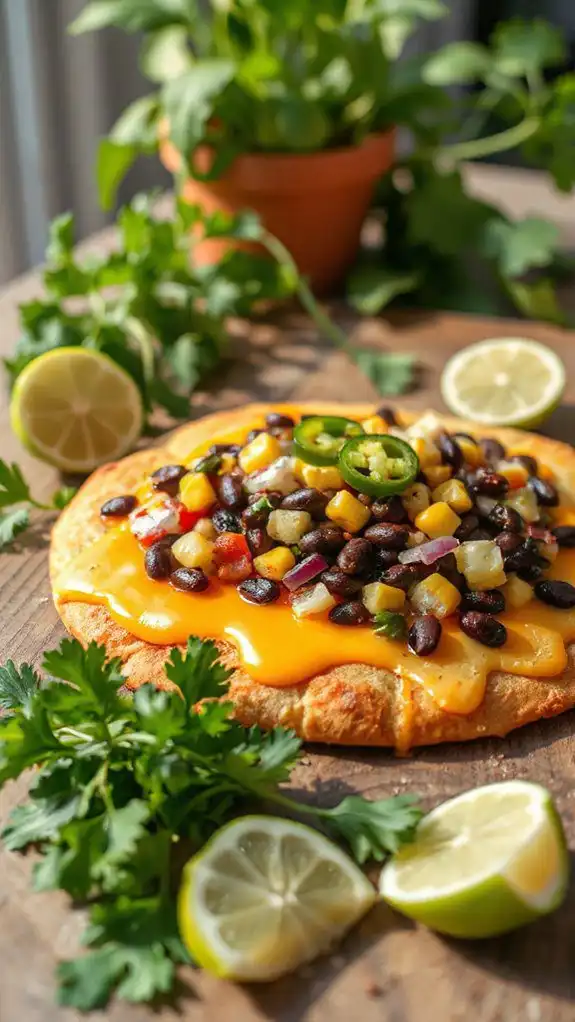 spicy black bean flatbread