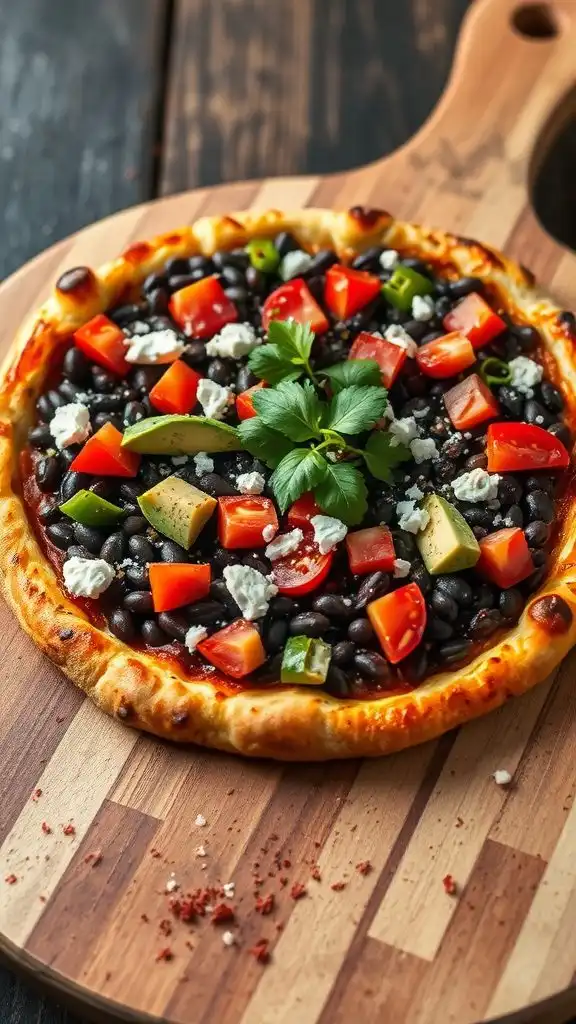 spicy black bean pizza