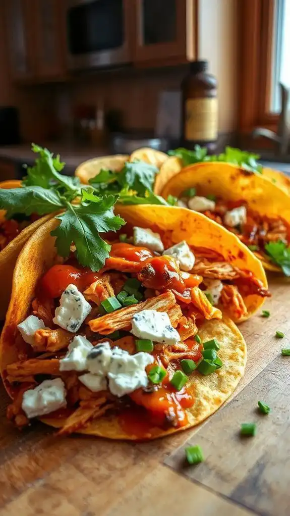 spicy buffalo chicken tacos