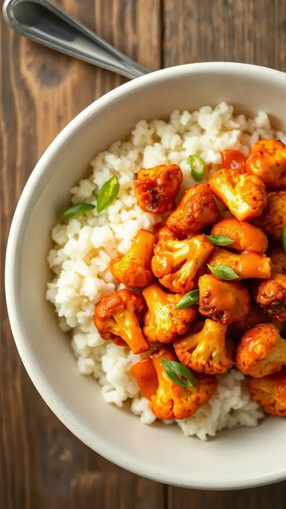spicy cauliflower rice bowl