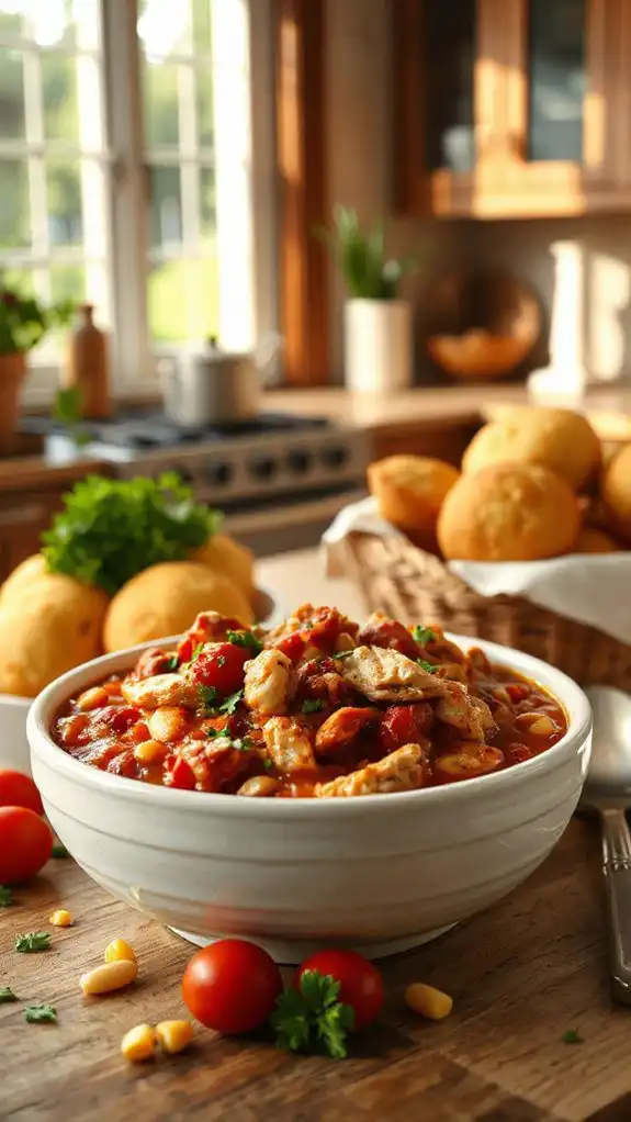spicy chicken and bean stew