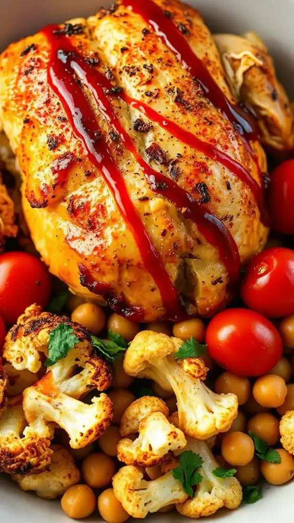 spicy chicken and cauliflower
